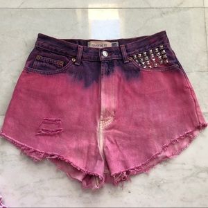 Distressed, Studded, Tie Dye Shorts for Festivals